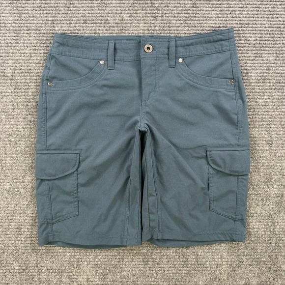 Kuhl Pants - Kuhl Splash 9.5" Inseam Cargo Short Women 2 Blue Hiking Trail Outdoor Drawstring